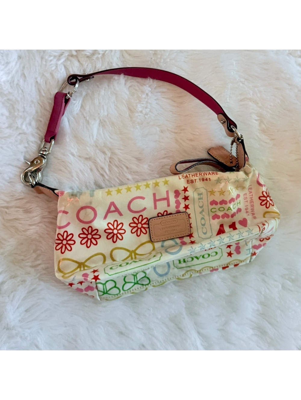 Coach Y2K Demi Baguette Vintage butterfly graffiti patterned Purse - Picture 2 of 9
